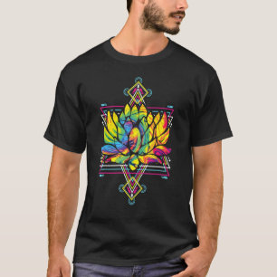 Fraktale Geometrie Spirituelles Yoga Boho Lotusblu T-Shirt