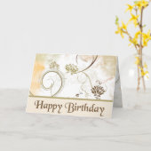 Fraktale - Happy Birthday Karte (Gelbe Blume)