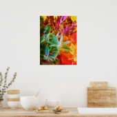 Fraktale Herbstblätter Regenbogen Poster (Küche)