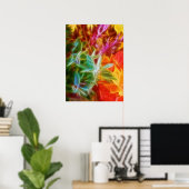 Fraktale Herbstblätter Regenbogen Poster (Heimbüro)