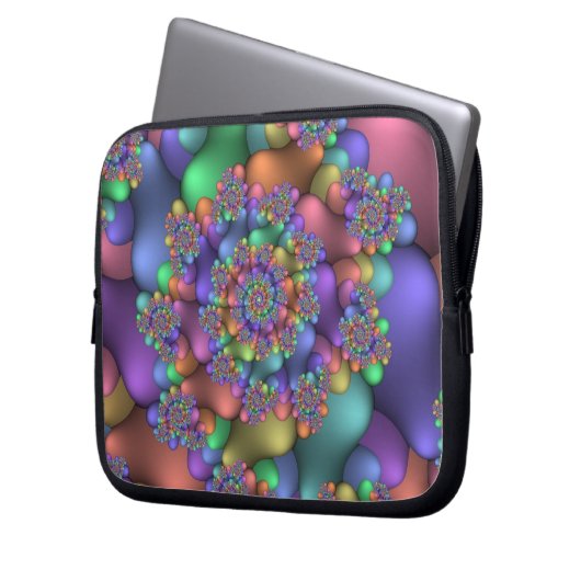 Fraktale (Karneval) Elektronik-Sieb Laptopschutzhülle (Vorderseite Links)