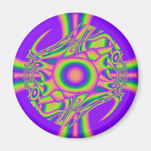 Fraktale Krümmung Lila Grün Psychedelisch Magnet