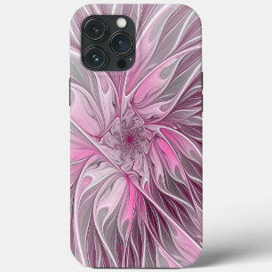 Fraktale pinke Blumen-Träumerei, florales Fantasy- iPhone 13 Pro Max Hülle