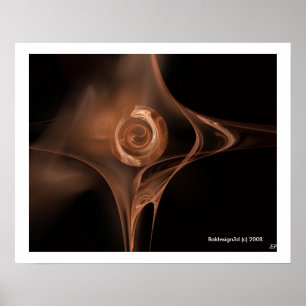 FRAKTALE ROSE ,braun Poster
