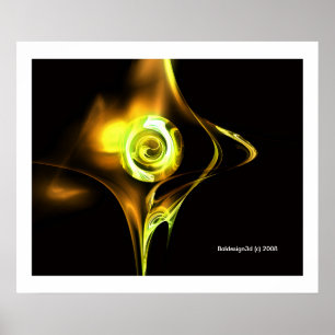 FRAKTALE ROSE , gelb braun Poster