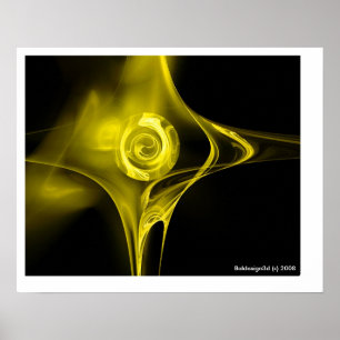 FRAKTALE ROSE, gelb Poster