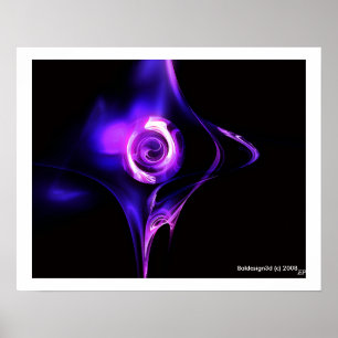 FRAKTALE ROSE, pink blau Poster