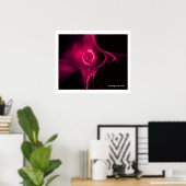 FRAKTALE ROSE, rosa Fuchsie Poster (Heimbüro)