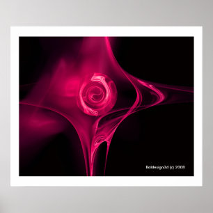 FRAKTALE ROSE, rosa Fuchsie Poster