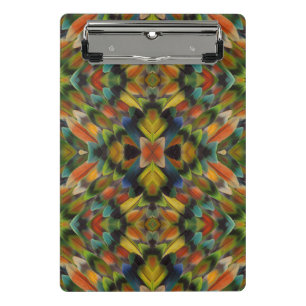 Fraktales Design von Lovebird-Federn Mini Klemmbrett