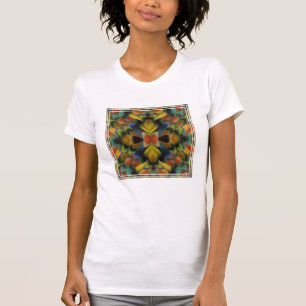 Fraktales Design von Lovebird-Federn T-Shirt