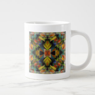 Fraktales Design von Unzertrennlichenfedern Jumbo-Tasse