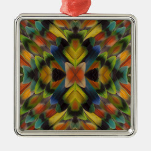 Fraktales Design von Unzertrennlichenfedern Ornament Aus Metall