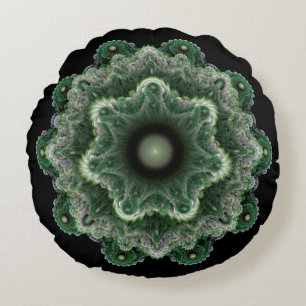 Fraktales fantasievolles Ornament Rundes Kissen
