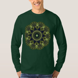 Fraktales grünes Mosaik-Ornament T-Shirt