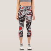 Fraktalmuster Capri Leggings (Vorderseite)