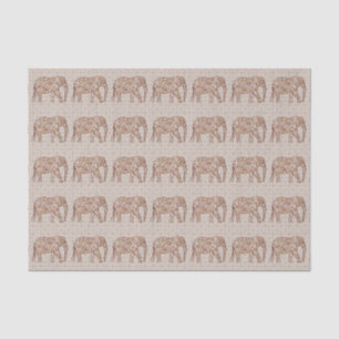 Fraktalstrudelelefant - Braun und Taupe Seidenpapier