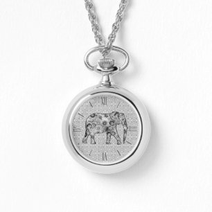 Fraktalstrudelelefant - Grau, Schwarzweiss Armbanduhr