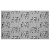 Fraktalstrudelelefant - Grau, Schwarzweiss Stoff (Fat Quarter (45,7 x 55,9 cm))
