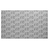 Fraktalstrudelelefant - Grau, Schwarzweiss Stoff (Yard (91,4 cm))