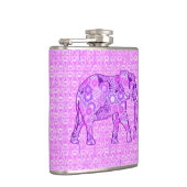 Fraktalstrudelelefant - lila und Orchidee Flachmann (Rechts)