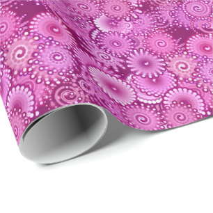 Fraktalstrudelmuster, lila, rosa, Pflaume, Flieder Geschenkpapier