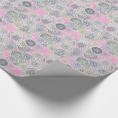 Fraktalstrudelmuster, -ROSA und -GRAU Geschenkpapier (Ecke)