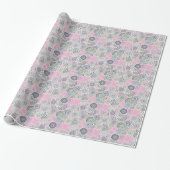 Fraktalstrudelmuster, -ROSA und -GRAU Geschenkpapier (Ungerollt)
