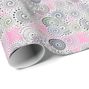 Fraktalstrudelmuster, -ROSA und -GRAU Geschenkpapier
