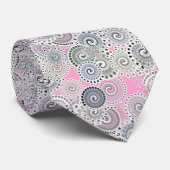 Fraktalstrudelmuster, -ROSA und -GRAU Krawatte (Gerollt)