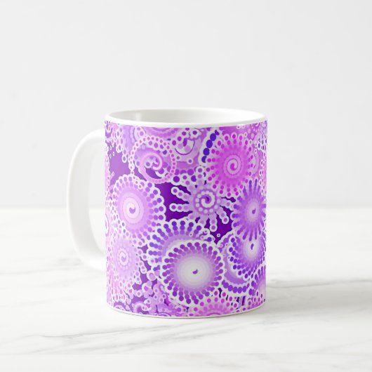 Fraktalstrudelmuster, Schatten von Lila Kaffeetasse (Vorderseite Links)