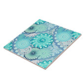 Fraktalstrudelmuster, Türkis, Grün, blau Fliese (Seite)