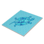 Fraktalstrudelschildkröte - Kobalt- und Türkisblau Fliese (Seite)