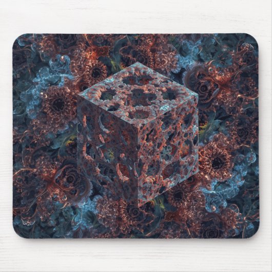 Fraktalwürfel mit Mandelbrot-Ausschnitt  Mousepad (Vorne)