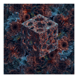 Fraktalwürfel mit Mandelbrot-Ausschnitt Poster