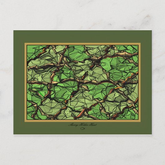 FRAKTURED GREEN II POSTKARTE (Vorderseite)