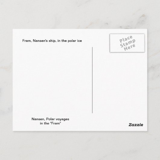 Fram, Nansen's ship, in polar ice Postkarte (Rückseite)