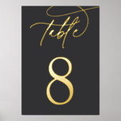 Framable-Tischnummer für Gold Foil-Script Foliendrucke (Vorderseite)