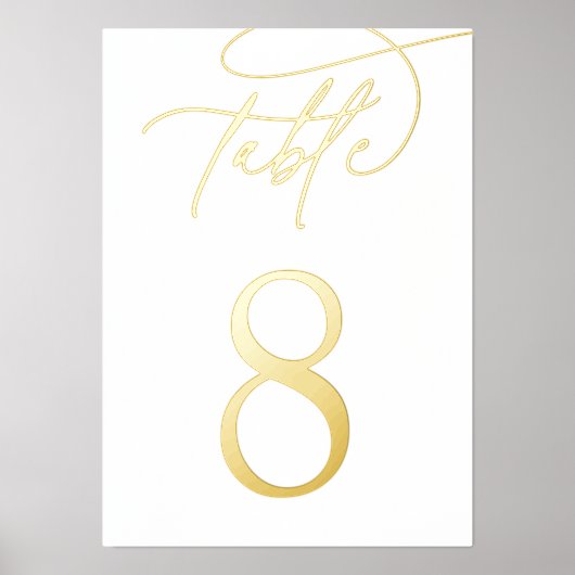 Framable-Tischnummer für Gold Foil-Script Foliendrucke (Vorderseite)