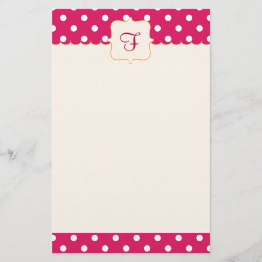 Framboise-mit Monogramm Briefpapier (Vorderseite)