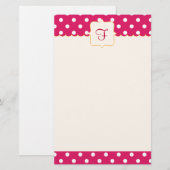 Framboise-mit Monogramm Briefpapier (Vorne/Hinten)