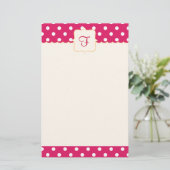 Framboise-mit Monogramm Briefpapier (Stehend Vorderseite)