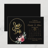 Frame 50th Anniversary Wedding The Date Calendar Ankündigungspostkarte (Vorne/Hinten)