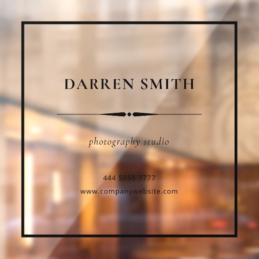 Frame-Fenster für den Namen von schwarzen Geschäft Fensteraufkleber (Blatt 2)