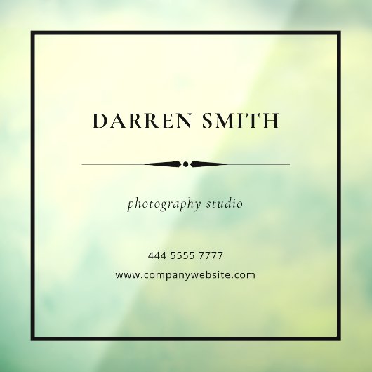 Frame-Fenster für den Namen von schwarzen Geschäft Fensteraufkleber (Blatt 3)