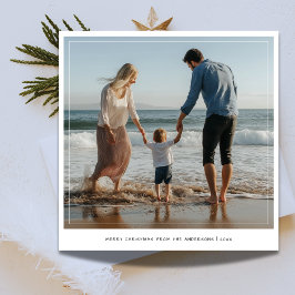 Frame Foto Handwriting Beach Christmas Family Feiertagskarte