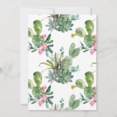 Frame Gold Boho Cactus Baby Shower Einladung (Rückseite)