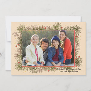 Frame-Karte für Pine und Berries Feiertagskarte