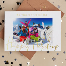 Frame Logo zurück Corporate Gold Happy Holiday Folien Feiertagskarte