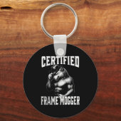 Frame Mogging - lustiges Cringe-Alpha-Wolf Schlüsselanhänger (Vorderseite)
